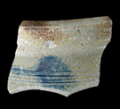 Thumbnail image of a jar with blue painted design - click on image and it takes you to the introduction page of the Pawley kiln ceramics.